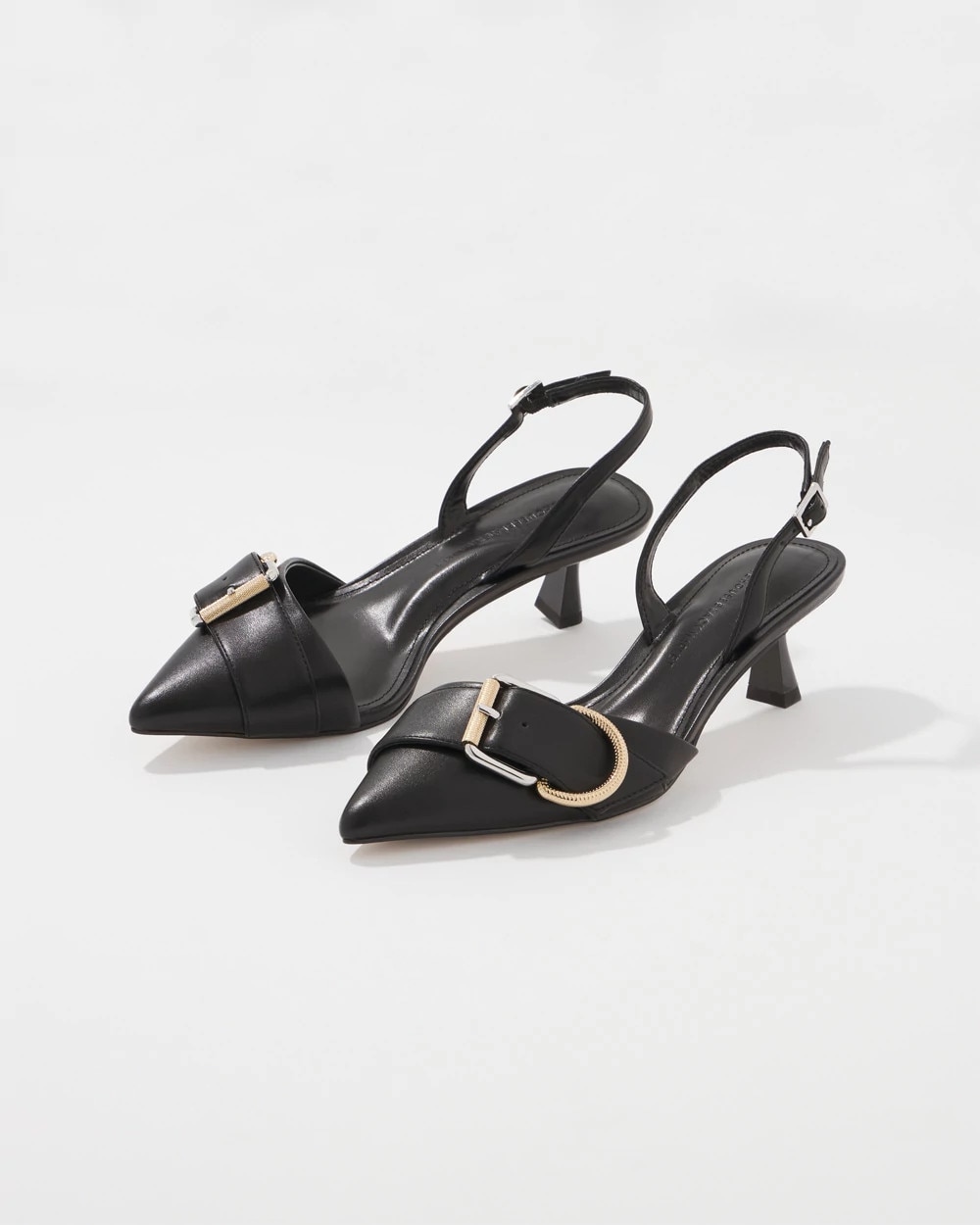 靴 BOHEMSEO SLEEK LEATHER BELTED SLINGBACK WHBM_MM Buckle Slingback